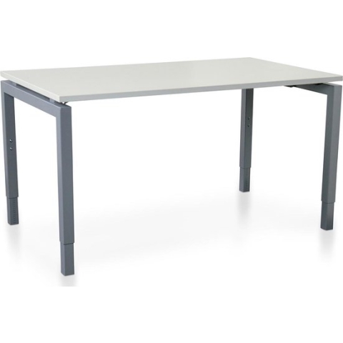 Rechthoek bureau instelbaar | Start Nevada | 160 x 80 cm | Frame aluminium - blad wit