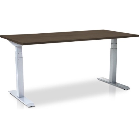 Zit-sta bureau elektrisch verstelbaar - MRC PRO-L 2.0 NEN-EN 527| 180 x 80 cm | frame wit - blad bruin eiken | memory functie met 4 standen | 150kg draagvermogen