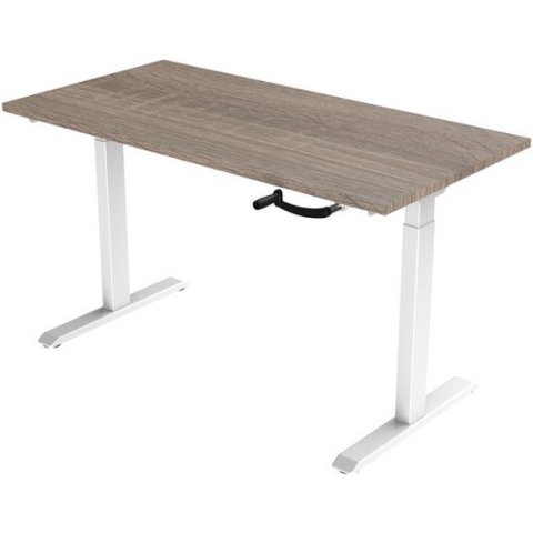 Office Hero® Cosmic Slinger- Zit sta bureau in hoogte verstelbaar wit frame - Game bureau - Computertafel - Werktafel - 180x80 - Robson eik