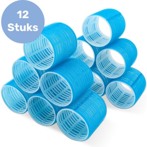 Krulspelden 12 stuks - Incl. 8 haarclips - Groot - Haarrollers - Krullen zonder hitte - Kleefrollers Haar - Rollers - Krullers - Zelfklevend - Heatless Curls