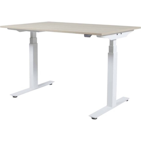 Zit Sta Bureau - Plus Elektrisch 140x80  eik -wit frame