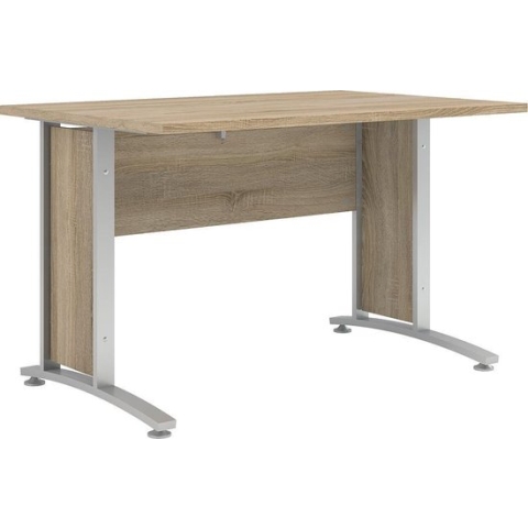 Prisme bureau C eiken decor en zilvergrijs staal.