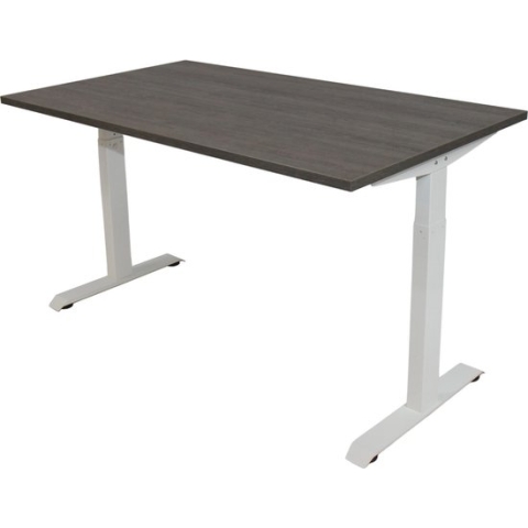 Office Hero® Cosmic - In hoogte verstelbaar bureau wit frame - Game bureau - Computertafel - Werktafel - 140x80 - Logan eik