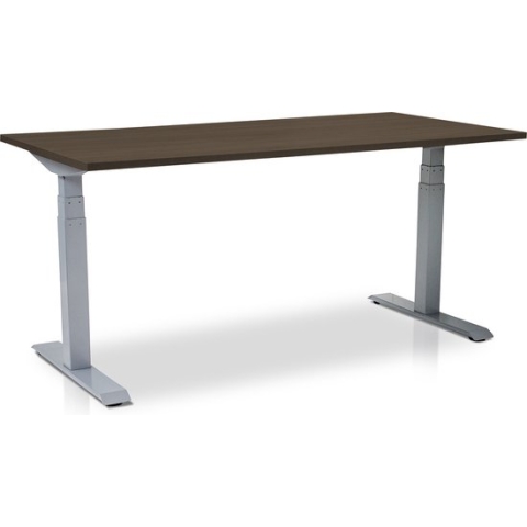 Zit-sta bureau elektrisch verstelbaar - MRC PRO-L 2.0 NEN-EN 527 | 160 x 80 cm | frame aluminium - blad bruin eiken | memory functie met 4 standen | 150kg draagvermogen