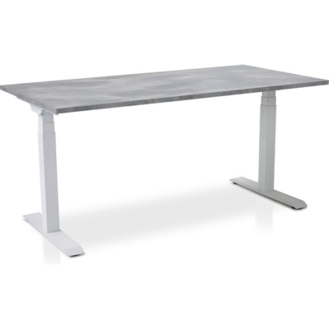 Zit-sta bureau elektrisch verstelbaar - MRC PRO-L 2.0 NEN-EN 527| 160 x 80 cm | frame wit - blad betonlook | memory functie met 4 standen | 150kg draagvermogen