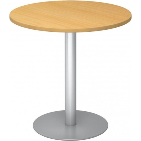 Vergadertafel - Beuken/Zilver - ├ÿ 80 x 74,5 cm - Bistro F80R S
