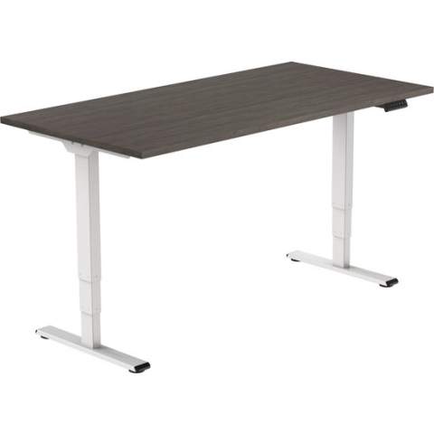 OrangeLabel elektrisch zit/sta bureau Eco frame wit maat 140x80. Voldoet aan de NEN EN 527. Inclusief Logan Eiken blad!