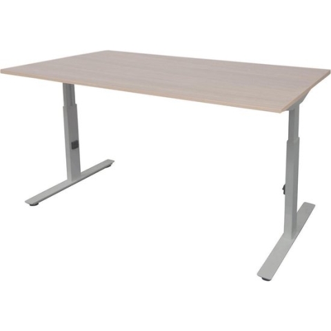 RoomForTheNew Bureau Schiphol plus-Bureau - Bureautafel - Gaming bureau - Game bureau - Computertafel - Desk - Bureau wit - Verstelbaar bureau - Gaming Desk - Bureau tafel - Bureau verstelbaar--Lindberg eiken blad-Aluminium  onderstel- 120x80