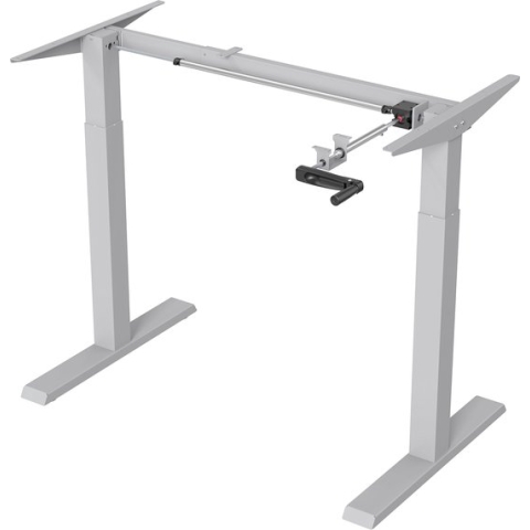 Ergo Office - Zit-sta bureau | Manuele hoogteverstelling | max 70 kg max hoogte 130 cm - Zonder tafelblad | Wit
