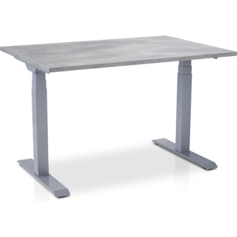 Zit-sta bureau elektrisch verstelbaar - MRC PRO NEN-EN 527 | 120 x 80 cm | frame aluminium - blad betonlook | memory functie met USB | 150kg draagvermogen