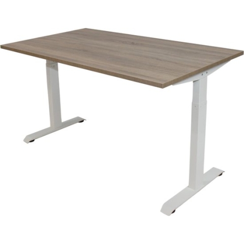 Office Hero® Cosmic - In hoogte verstelbaar bureau wit frame - Game bureau - Computertafel - Werktafel - 140x80 - Robson eik