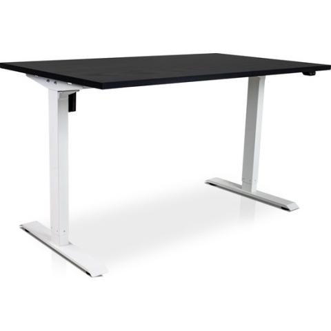 Zit-sta bureau elektrisch verstelbaar - MRC EASY | 120 x 80 cm | frame wit - blad zwart eiken