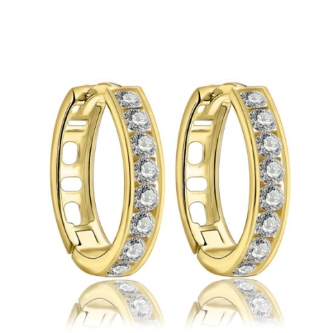 Juwelier Zwartevalk - 14 karaat gouden oorbellen met zirkonia 12.111.064/15mm
