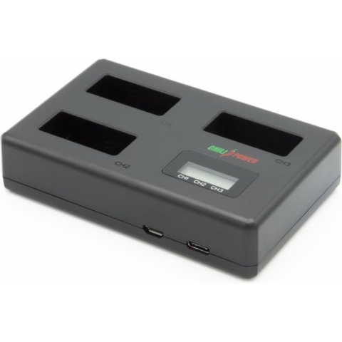 ChiliPower LP-E17 Triple Lader geschikt voor Canon - Laadt 3 accu's, ook tegelijkertijd