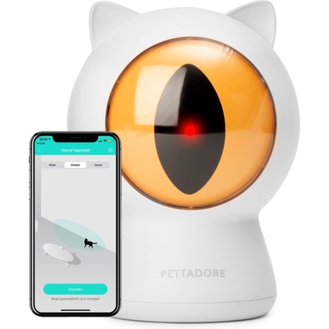 Pettadore Play Red Dot - Laser Kattenspeeltjes - Smart met Autoplay en Handmatig via App - Kattenspeelgoed - Laserpen