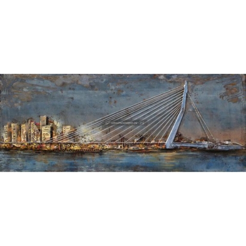 Erasmusbrug Rotterdam metaalschilderij 3D