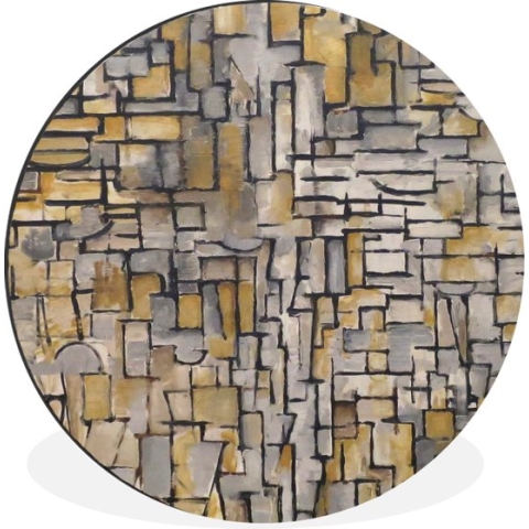 WallCircle - Wandcirkel - Muurcirkel - Mondriaan - Kunst - Oude meesters - Aluminium - Dibond - 140x140 cm - Binnen en Buiten