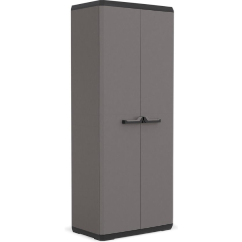Keter Più Opbergkast - 3 planken - 39x68x166cm - Donkergrijs/Zwart
