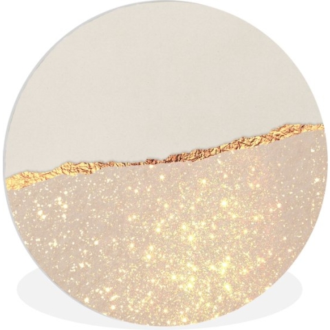 WallCircle - Wandcirkel - Muurcirkel Binnen - Goud - Roze - Glitter - Chic - Design - 120x120 cm - Wanddecoratie - Ronde Schilderijen XXL
