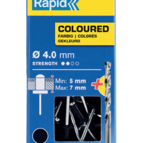 Rapid Gekleurde klinknagel Zwart 4.0 x 10 mm