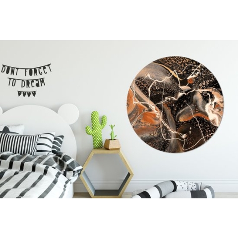 WallCircle - Wandcirkel - Muurcirkel Binnen - Acrylverf - Rood - Patronen - 150x150 cm - Wanddecoratie - Ronde Schilderijen