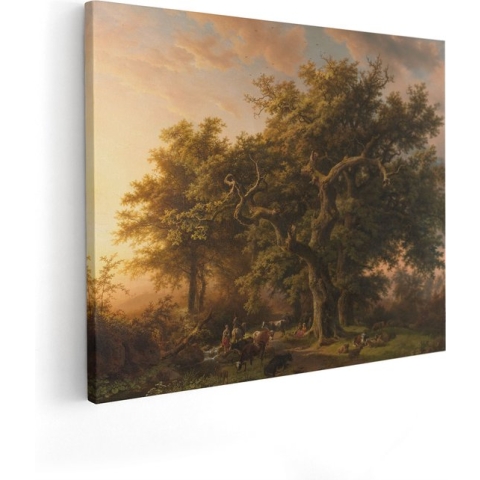 Artaza Canvas Schilderij Bosgezicht - Barend Cornelis Koekkoek - 100x80 - Groot - Kunst - Canvas Print