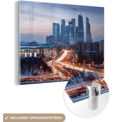 MuchoWow® Glasschilderij - Architectuur in Moskou - 80x60 cm - Acrylglas Schilderijen - Foto op Glas