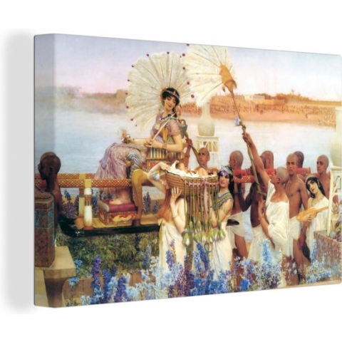 Canvas Schilderij Het vinden van Mozes - Lawrence Alma Tadema - 140x90 cm - Wanddecoratie