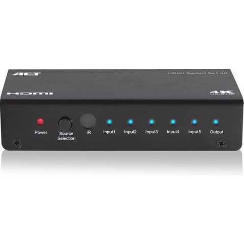 ACT 5 x 1 HDMI switch, 3D en 4K ondersteuning AC7840