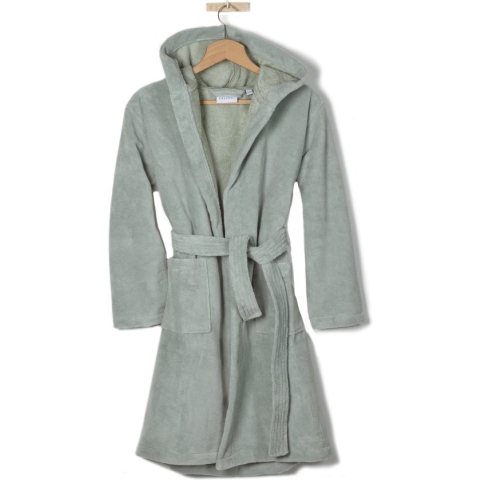 Casilin Teddy - Kinder badjas met capuchon - Warm en zacht - Maat 146/152 - Sea Green