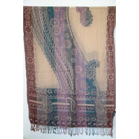 1001musthaves.com Boiled wool sjaal lila kastanje naturel 70 x 180 cm