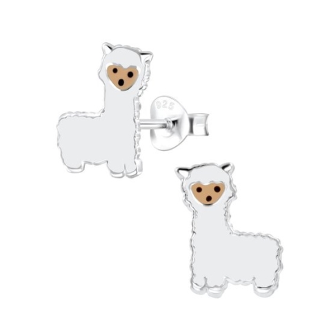 zilveren alpaca kinderoorbellen | lama oorknopjes Meisje Zilver | Zilverana | Oorbellen meisje | Kinderoorbellen meisje zilver |