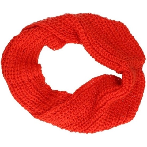 Gebreide col sjaal oranje/rood voor volwassenen - winter accessoire
