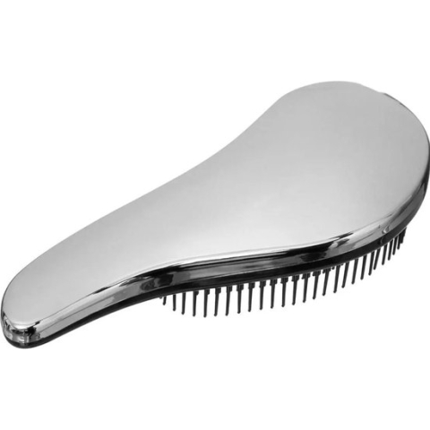 Haarborstel anti-klit zilver 18,5 cm van kunststof - Persoonlijke verzorging artikelen