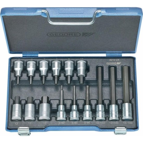 Gedore IN 19 LKM 6129360 Dopsleutel-bitinzetset 1/2 (12.5 mm) 15-delig