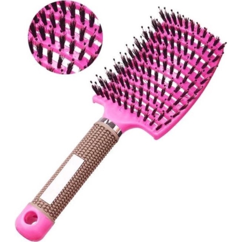 Jumada's Anti-Klit Haarborstel Roze: Professionele Massage Kam voor Vrouwen, Ontwarren Nat Haar, Kappers Gereedschap