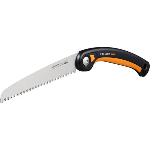 Plus Klapzaag, voor dikke stam en takken, 3 snijstanden, scherp power-standblad, grove tanden, bladlengte: 21 cm, zwart/oranje