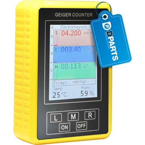 Dparts geigerteller en emf meter - 4 in 1 stralingsmeter - met thermometer en hygrometer - dosimeter - geiger counter - radioactief - emf detector - elektromagnetische en nucleaire straling detector