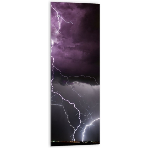 Acrylglas - Felle Bliksemschichten in Donkere Lucht - 40x120 cm Foto op Acrylglas (Wanddecoratie op Acrylaat)