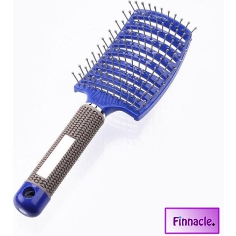 Finnacle - Anti klit Haarborstel Blauw Vrouwen Ontwarren Nat Kam Haar Borstel Professionele Haar Borste Massage Kam Borstel Voor Haar Kapper Kappers Gereedschap - Blauw