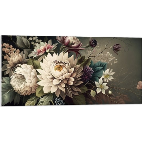 Acrylglas - Boeket Bloemen in Verschillende Kleuren - 100x50 cm Foto op Acrylglas (Wanddecoratie op Acrylaat)