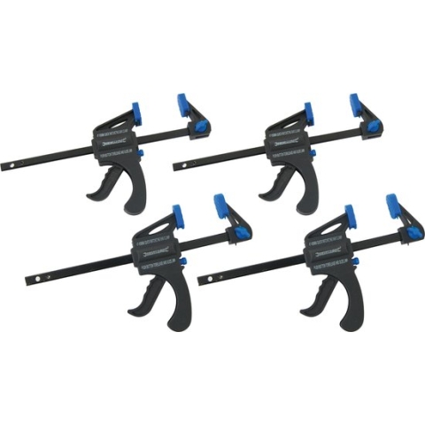 Silverline Snelspan lijmklem - 4x - hard kunststof - bereik 300 mm - lijmtang