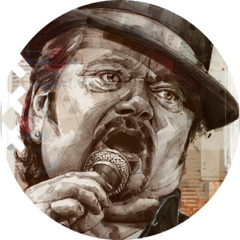 André Hazes 2 - Print op cirkel - Wandcirkel - Muurcirkel - Diameter Ø 50 cm