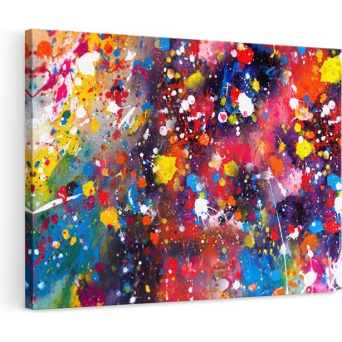 Artaza Canvas Schilderij Abstracte Kunst - Kleurvolle Acryl - 120x80 - Groot - Foto Op Canvas - Canvas Print