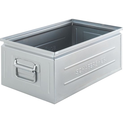 Schäfer Shop Select stapelbak, 29,5 l, 50 kg, L 527 x B 308 x H 200 mm, staal, kleur naar keuze