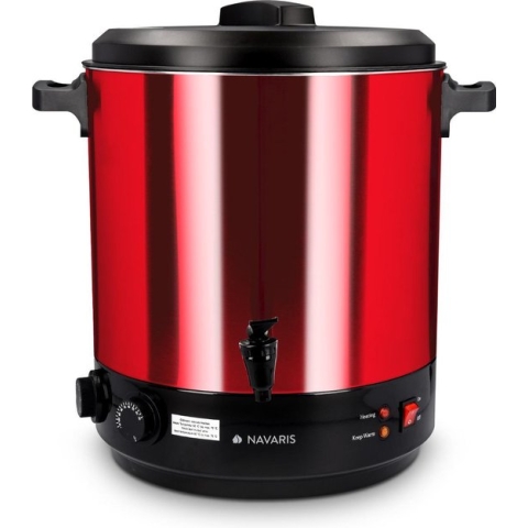 Navaris inmaakketel met glühwein functie - Inclusief thermostaat en timer tot 120 minuten - Temperatuur van 30-100°C - Met thermostaatkraan - 27 liter
