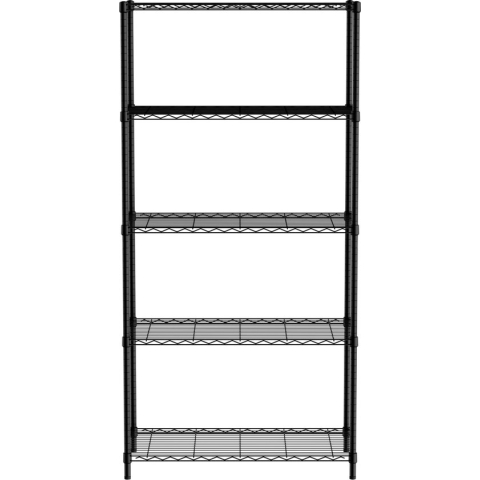 Hendi Opbergrek Metaal - Opbergrek Keuken - Stellingkast Metaal - 5 Schappen - Zwart - 91x45,5x(H)183cm