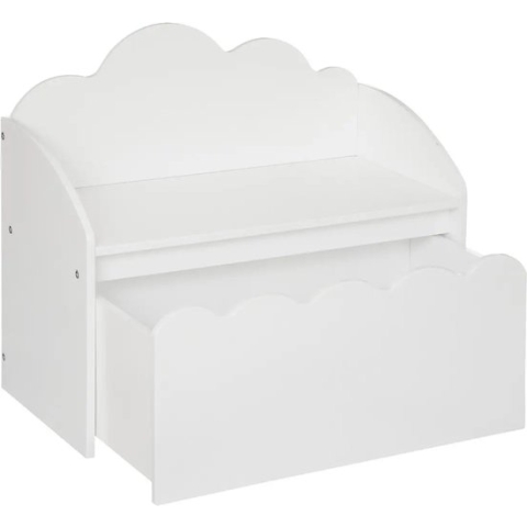 Atmosphera Kids Zoete wolk speelgoedkist / kinderbank - Opberger - Wit