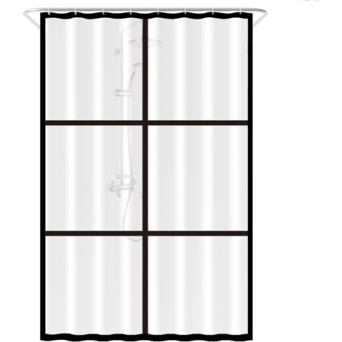 Loti Living Douchegordijn Anti Schimmel – Mat Transparant Zwart - Inclusief ringen – Waterdicht - PEVA - Douchegordijn 120x200 cm