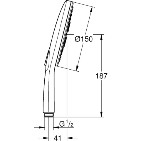 GROHE  QuickFix Vitalio SmartActive 150 Douchekop - 3 straalsoorten - chroom 26597000